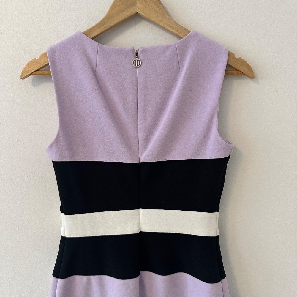 Tommy Hilfiger Purple and Black Wide Stripe Shift Dress | Size 2 - Picture 5 of 11